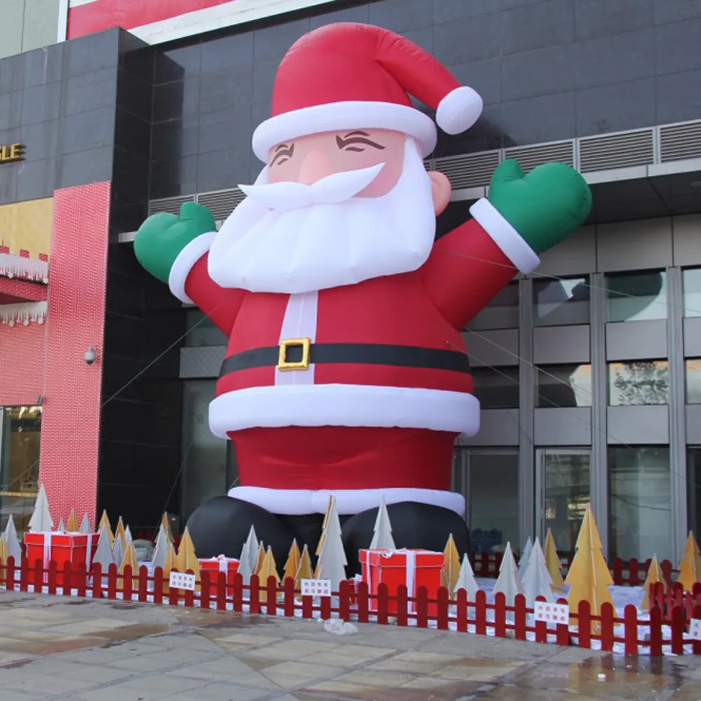 Großhandel Riese aufblasbare Weihnachtsdekoration Santa Claus Ballon Stehmodell mit Gebläse für Weihnachten im Freien