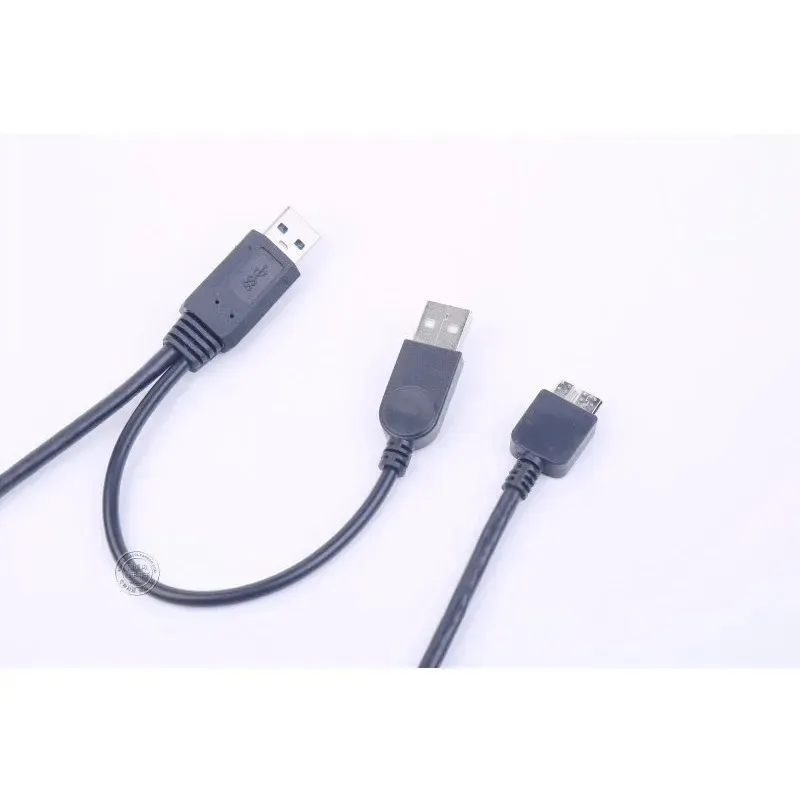 USB 3.0 Power y Shape 2 × النوع A إلى Micro B عالي السرعة حتى 5 جيجابت في الثانية كبل نقل البيانات لأجهزة محركات الأقراص الخارجي