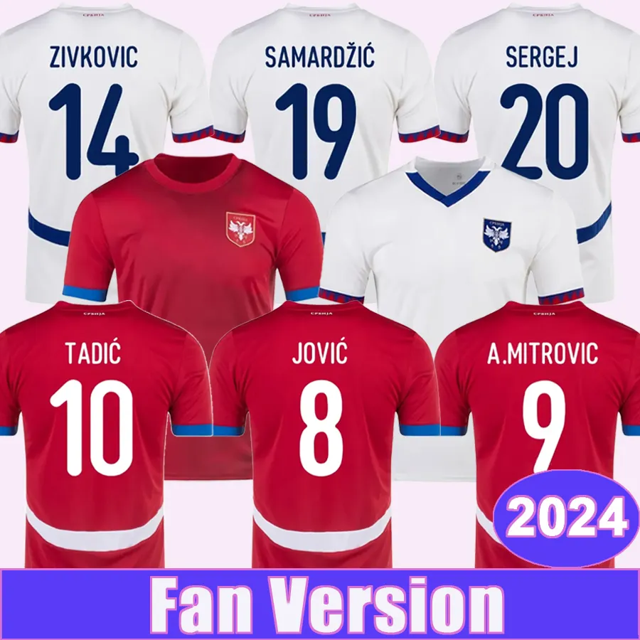 2024 Serbia Mens Soccer Jerseys National Team SERGEJ TADIC JOVIC KOSTIC