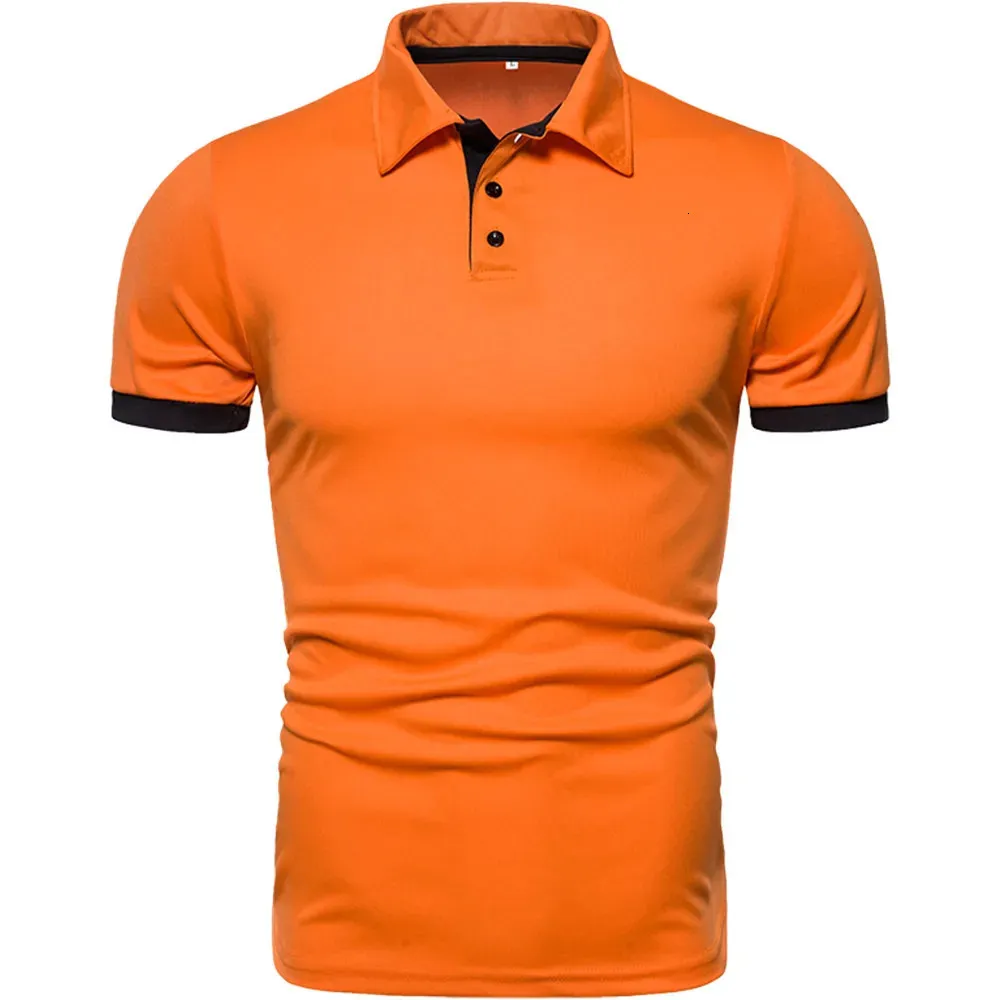 2023 Herren Casual Solid Color Kurzärmel -Polo für Außenhandel 240416