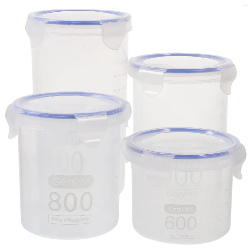 Lagerflaschen Getreidebehälter Crisper Set Candy Jar Mehlkanister mit luftdichten Deckeln