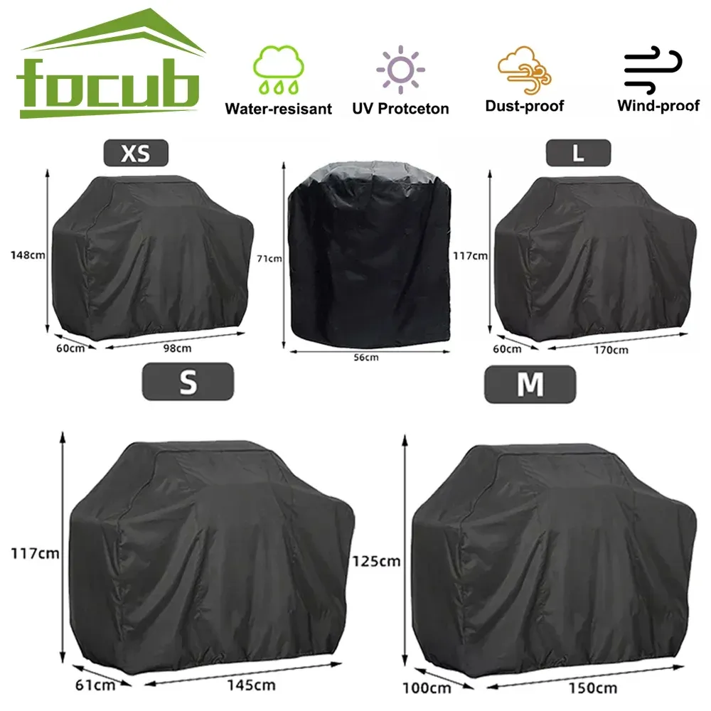 Grills Barbeque Grill Covers Heavy Duty Waterproof BBQ Grill Cover 8 Sizes Compatible for Weber Charbroil UV Resistant Gas Grill Cover