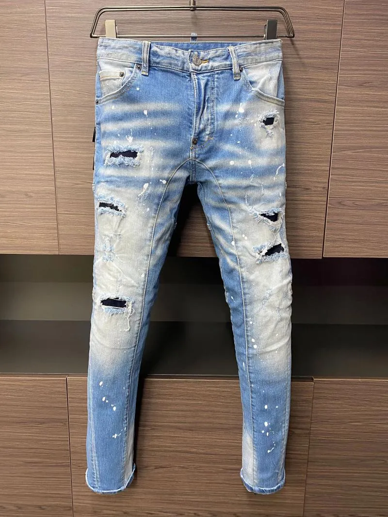 Patchwork de mode de jeans pour hommes Cool mendiant Men Pantal