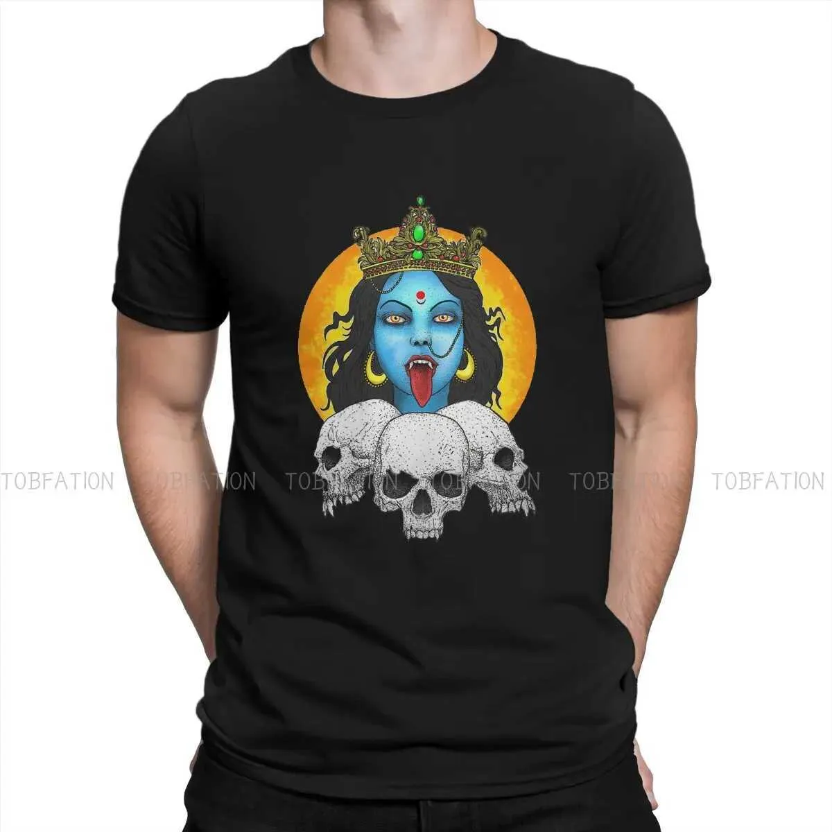 Koszulki mężczyzn K Hindu Bogini okrągła kołnierz Tshirt Shiva Hindu God India Lingam poliester oryginalny t-koszulka ubrania indywidualne t240425