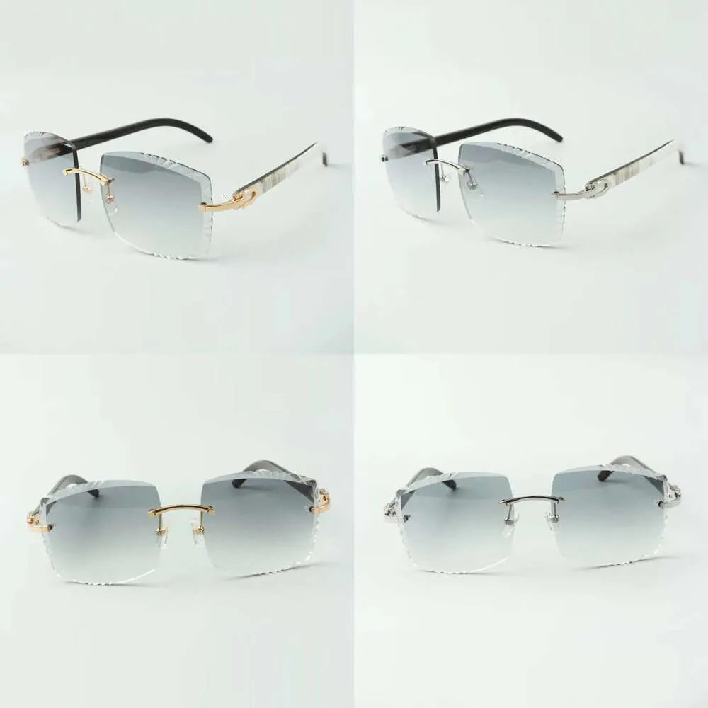 High-End-stildesigners solglasögon 3524022 Skäringslins Natural Hybrid Buffalo Horns Glasögon Storlek 58-18-140mm Originalkvalitet