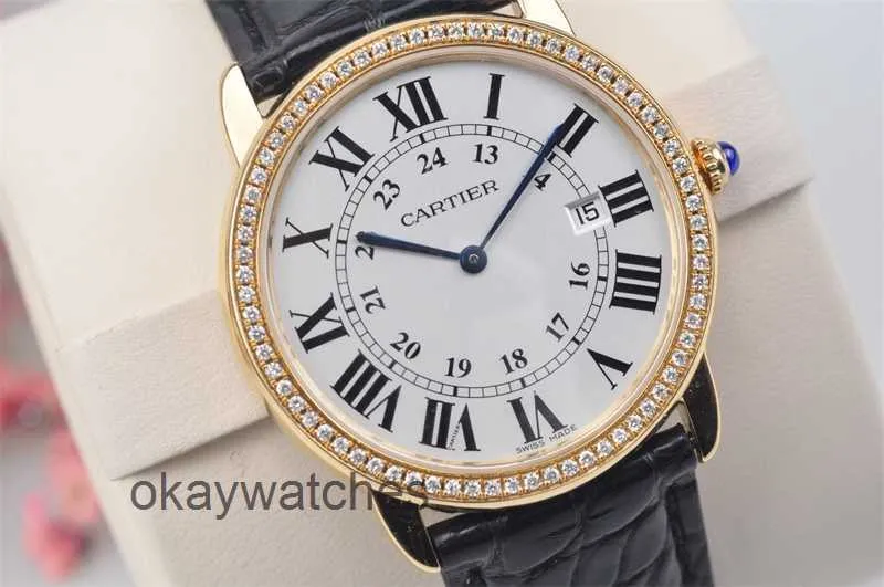Diarfy działające automatyczne zegarki Carter Kupon 21700 London Tylny zestaw British Watch W6700455