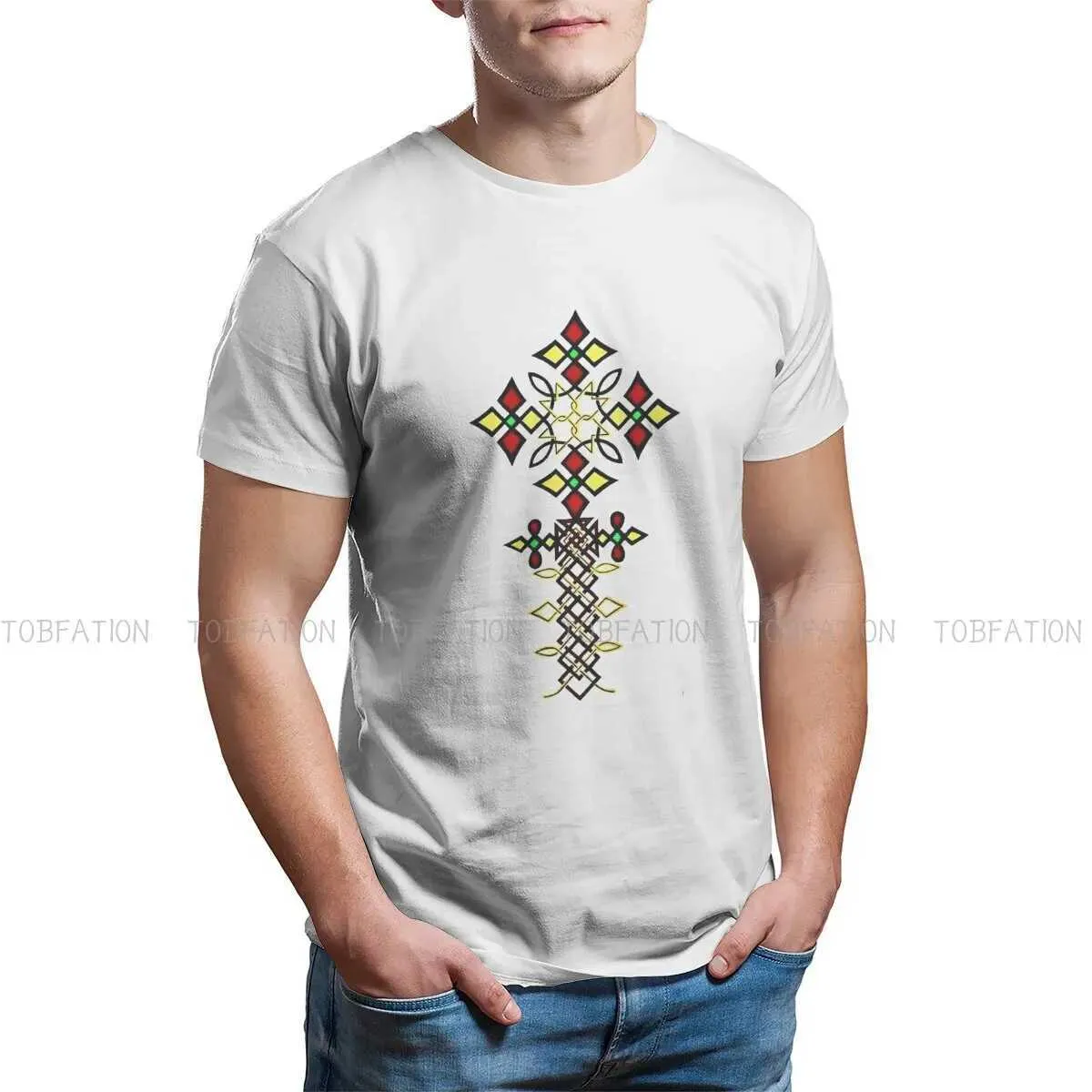 T-shirty męskie Etiopskie Poliestrowe Poliester