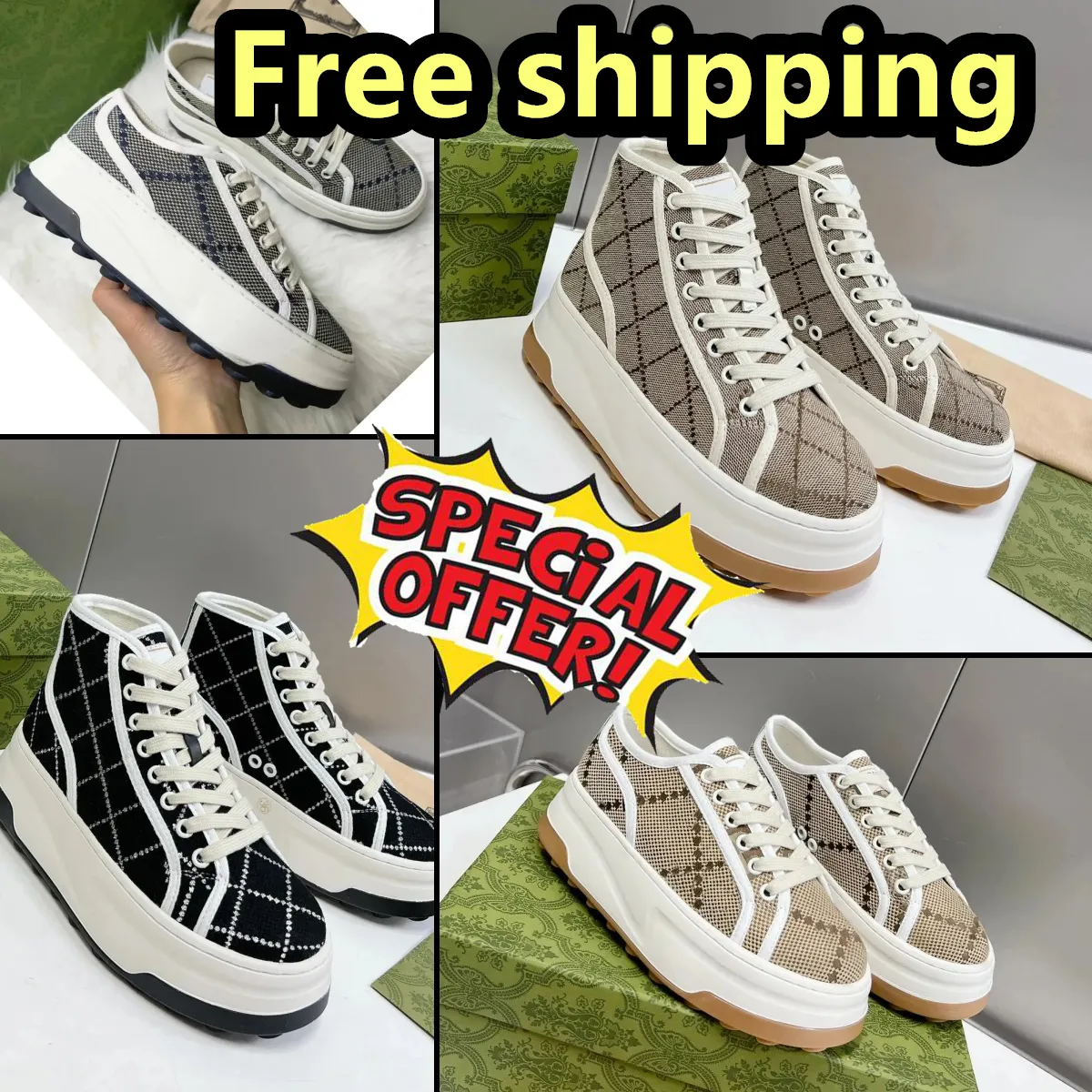 Designer Tennis shoes canvas shoes Beige Blue Washed Jacquard Denim Women Shoes Ace Rubber Sole Embroidered 1977 Casual Sneakers high quality big size