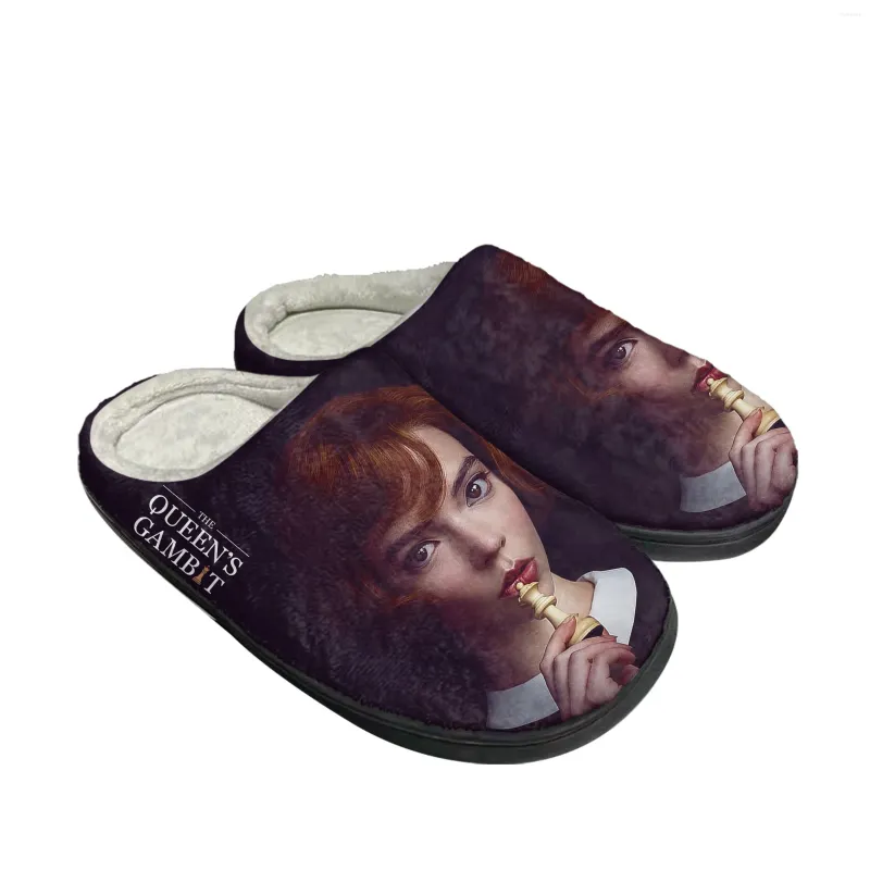 Pantofole The Queens Gambit Home Cotton Mens Womens Beth Harmon Camera da letto peluche Casi tieni scarpe calde per pantofole termica scarpa personalizzata