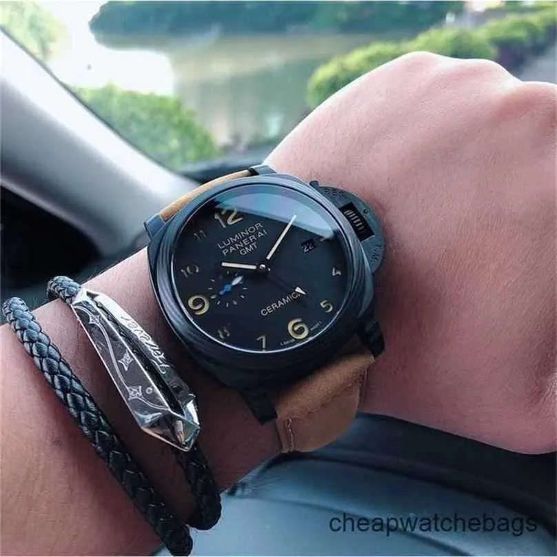 Luxe horloges voor heren Mechanisch horloge Panerei Automatisch Sapphire Mirror Maat 47 mm 13 mm geïmporteerd koeienhide horlogebandmerk Italië Sport Pols 72U3