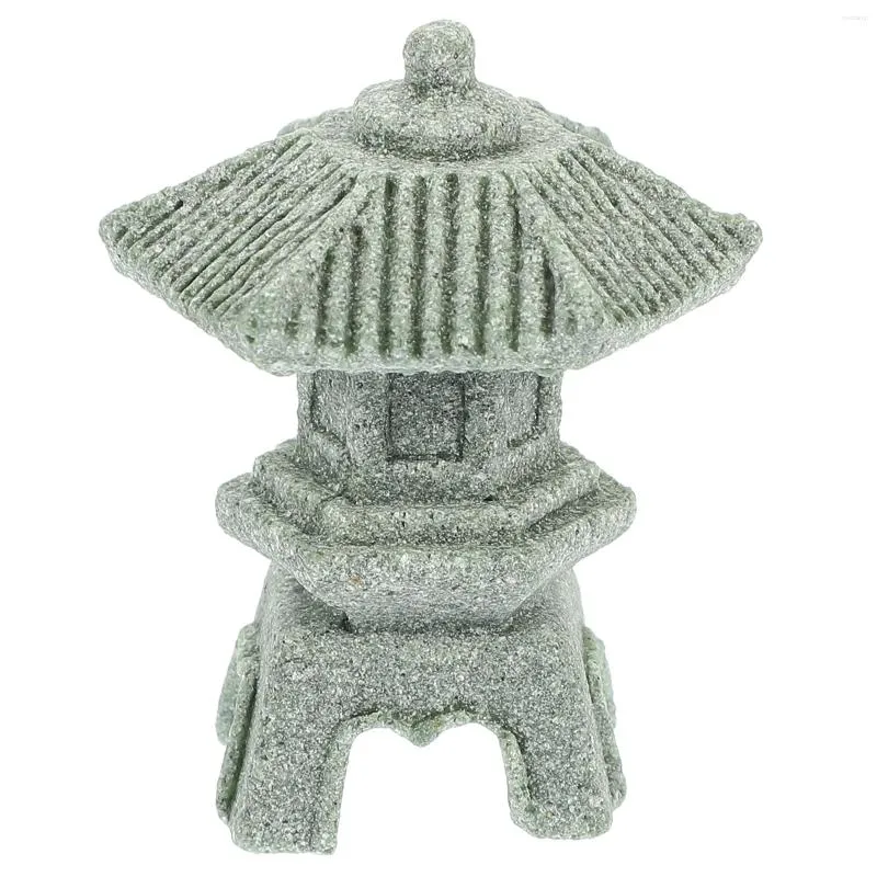 Decorazioni da giardino Torre giapponese Decorazione della luce Pagoda Modella Miniatura Padiglione Stone Statua Scena