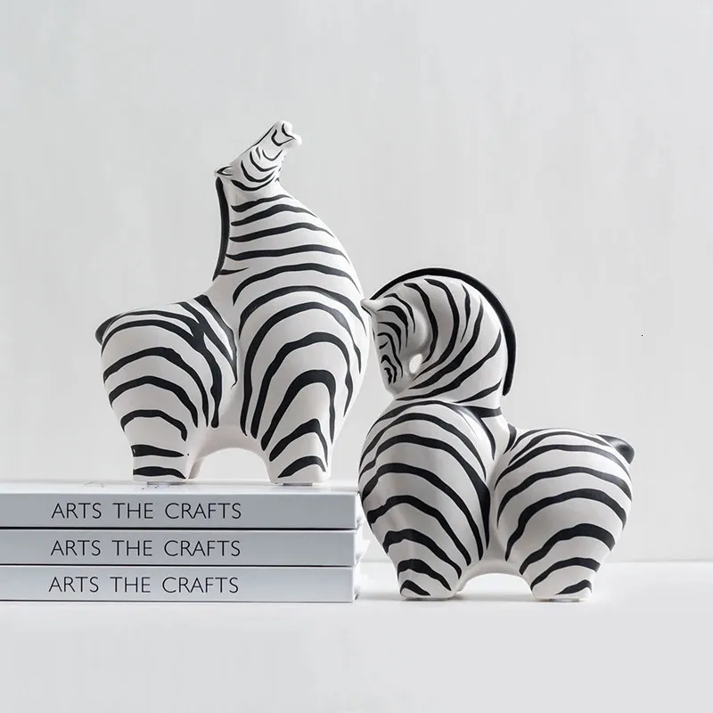 Керамические украшения зебры Домашняя гостиная Книжный шкаф