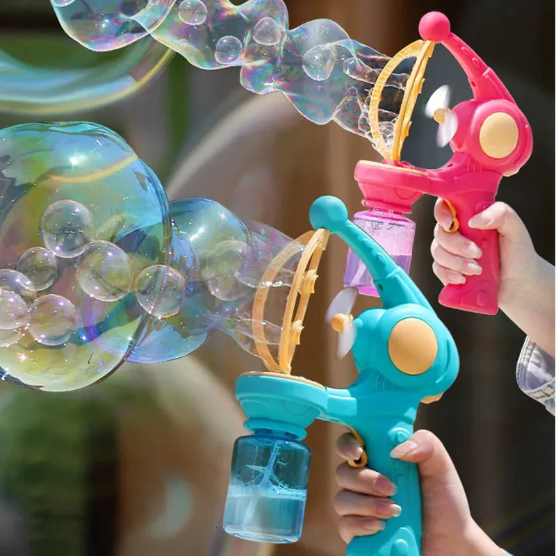 Blowing Bubbles Automatic Bubble Gun Toys Machine Summer Outdoor Party Play Toy For Kids Birthday Surprise Gifts for Water Park 240416