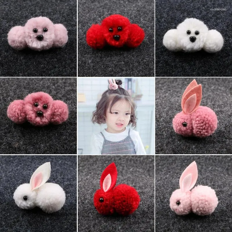 Dog Apparel 2024 Pet Hairpin Cartoon Plush Three-dimensional Hair Clip Children Cute Wool Side 20pcs/lot