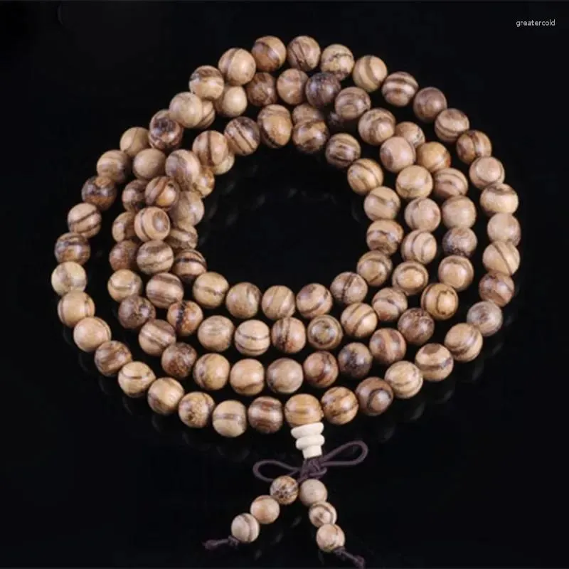 Strand Sennier Incienso vietnamita natural 108 cuentas 6 mm 8 mm Buda Buda Malas Braceletas Rosario Joyería de brazalete de madera