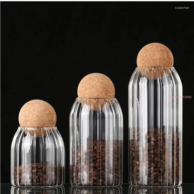 Opslagflessen bal kurk loodvrije glazen pot met deksel fles tank verzegelde theegranen transparante potten koffie bevat