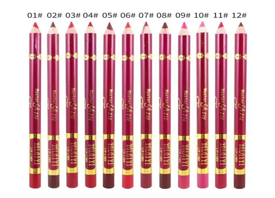 12 cores lápis de lábios longos durar a prova d'água fosca de lipstick de lipstick tool6511623