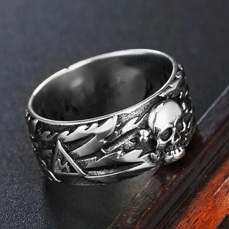 Bandringen modieuze en creatieve punk gotische schedelring geschikt voor mannen en vrouwen gepersonaliseerde casual mode rock sieraden accessoires Q240427