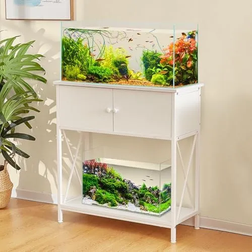 20-29 Gallon Long Aquarium Stand with Cabinet, Heavy Metal, Adjustable ...