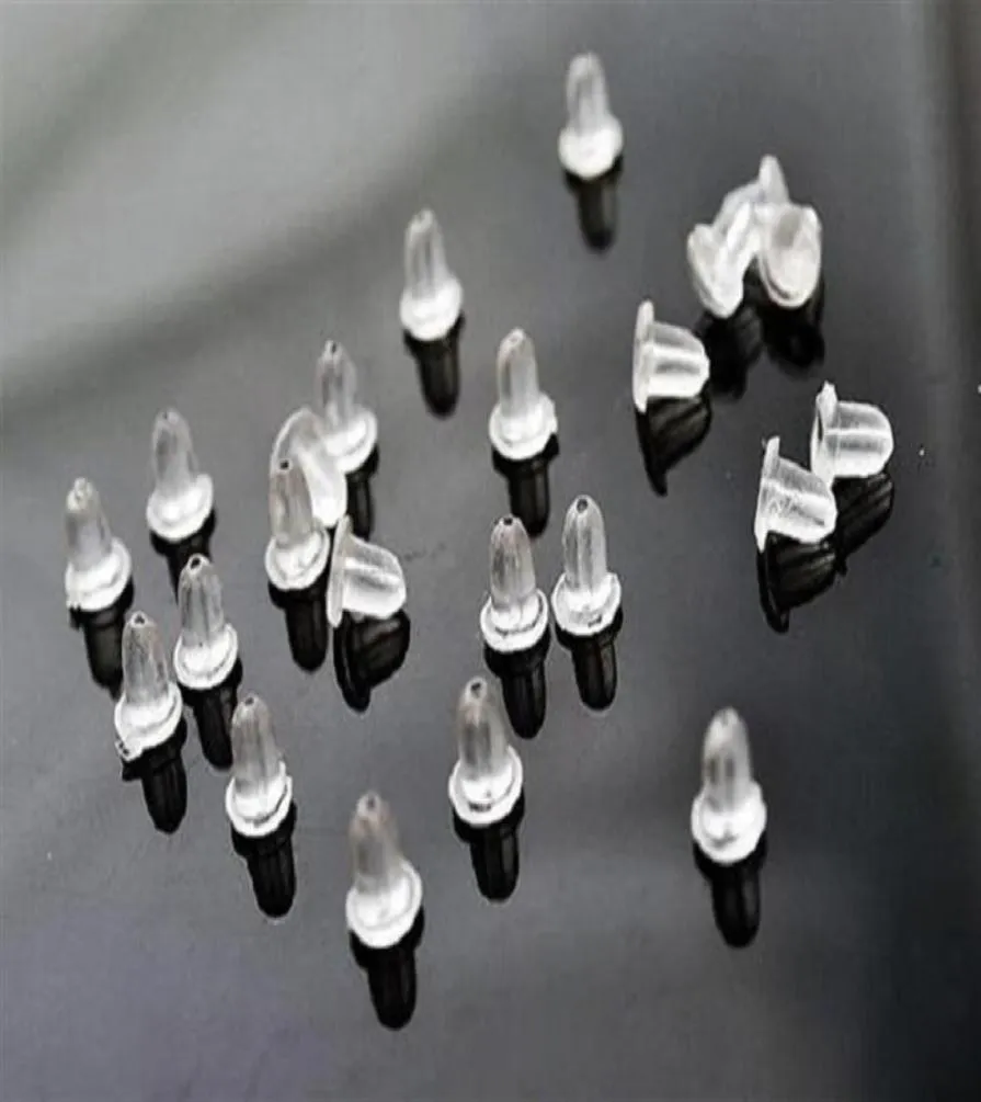 Sacca da 10000pcs o set di orecchini da 6 mm arretrati per le orecchie bloccato che creano accessori fai -da -te in plastica trasparente white244h8213842