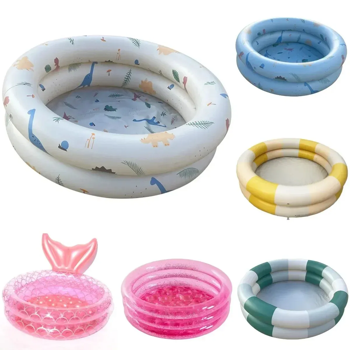 Inflatable Baby Swimming Pool For Babe Household Outdoor Mermaid Paddling Pool PVC Round Fence Play Space Room Bath Pool Gifts 240423