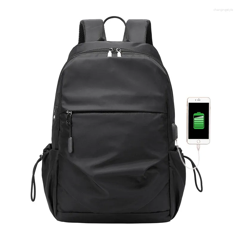 Backpack Super Light Nylon USB -Ladung Laptop Männer wasserdichte Reise für Computer Business School Tasche