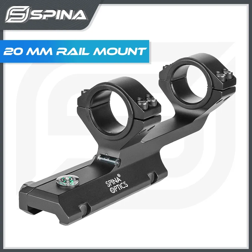 Accessori Spina Optics Tactico da 25,4 mm/30 mm Anelli di ambito da fucile da 20 mm Gara un pezzo Picatinny Cavalliere con binario con livello di bolle
