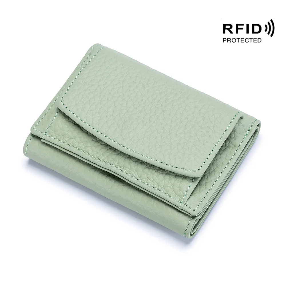 Kleine Brieftasche für Frauen echtes Leder japanischer Stoff im japanischen Stoff Rfid Coin Bag Wallet Außenhandel Frauen Mini -Brieftasche Kurztasche