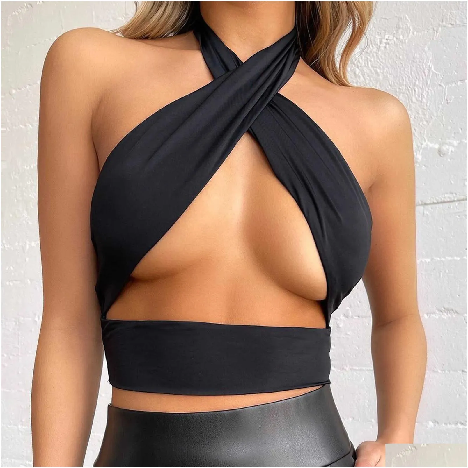 CAMISOLELE TAKLIS Y Fashion Women Summer Crop Tops Klub nocny Stylowy bandaż Krótka damska impreza Bralette Top Streetwear x0726 Drop Oumi