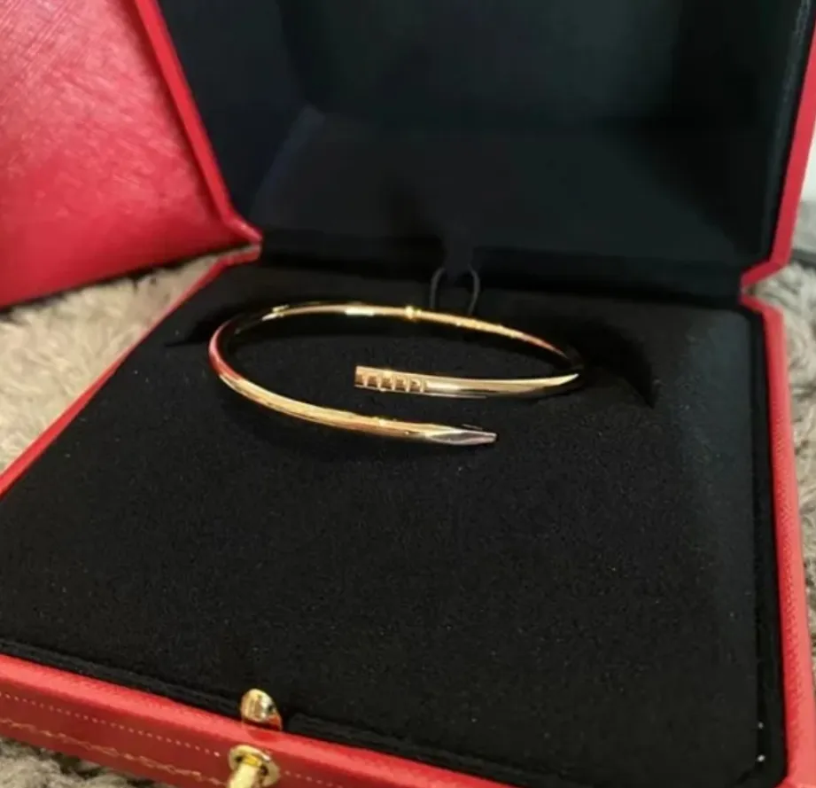 Mangueira de pulseira de unhas de designer fina de 3 mm para feminina versão fina personalizada das pulseiras de pulseiras Acessórios de aço titânio Acessórios punk moda jóias clássicas de luxo