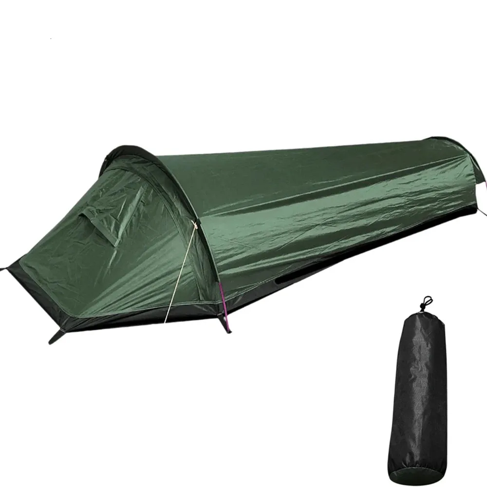 Backpacking tenda de camping ao ar livre saco de dormir leve pessoa única 240416 240426