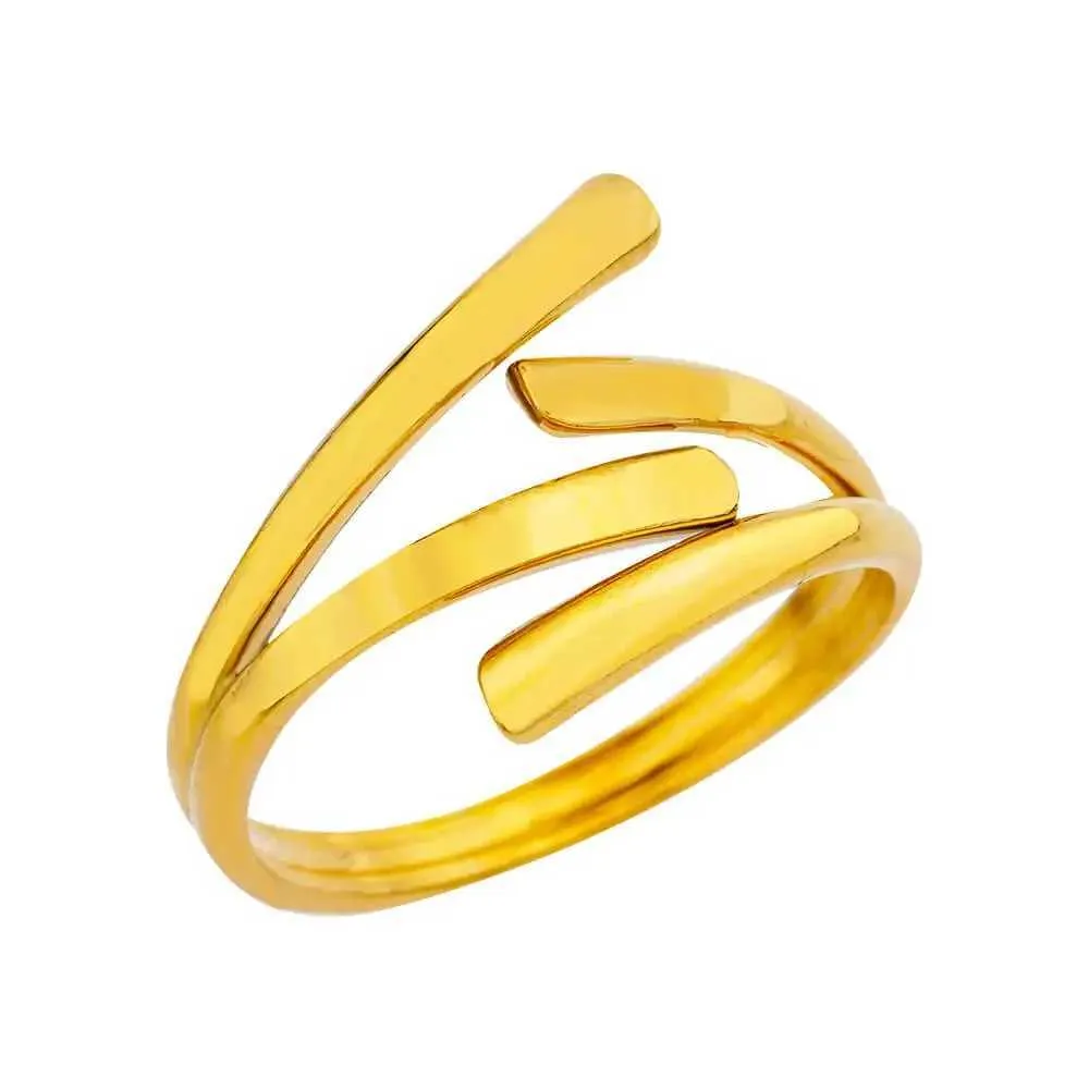 Wedding Rings Korean Style Simple Stainless Steel Twisted Rings For Women Adjustable Gold Plated Aesthetic Ring Wedding Jewelry anillos mujer