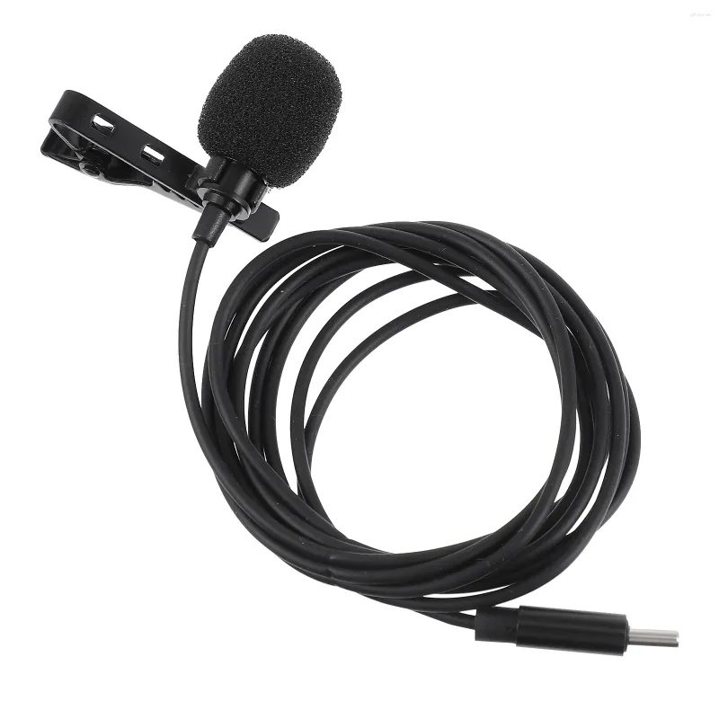 マイクUSB-C Omnidirectional Microphone Collar Clip Microphonerophone電話録音マイク