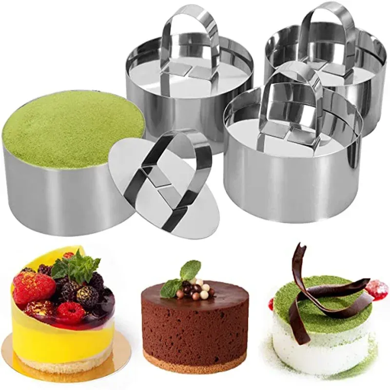 Vormen 430 roestvrijstalen salade bakware mal diy bakgereedschap cupcake mold mold dessert mold mousse ring cake kaasgereedschap staal