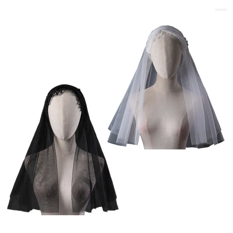 Bridal Veils Elegant Lace Mantilla Veil Short For Wedding Bride Po Wear