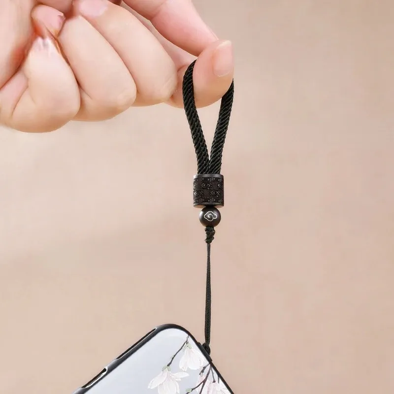 Keycahin Lanyard Leather String Short Grip Lanyard Mobile Phone Strap for USB Flash Drive Keychain ID Badge Holder DIY Hang Rope