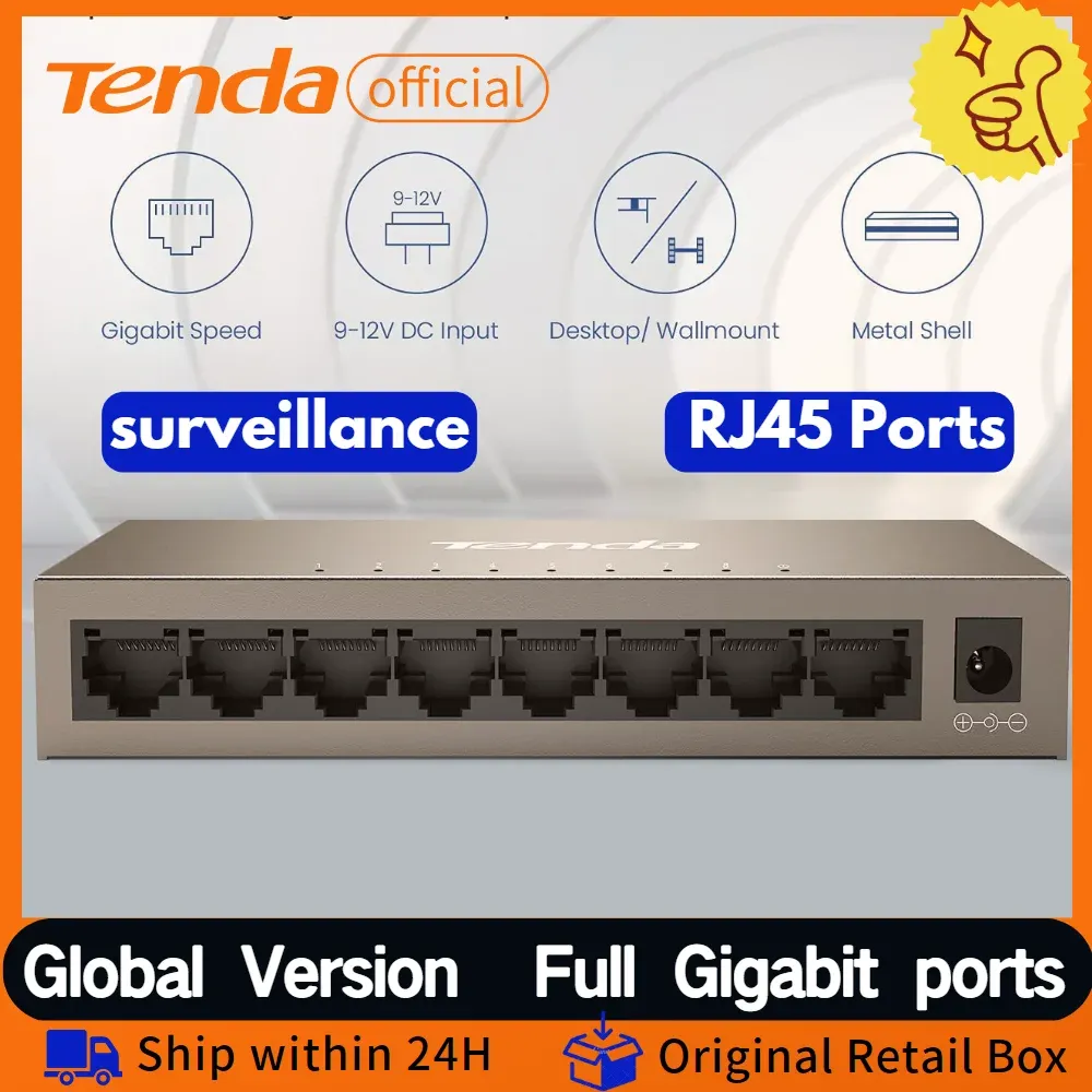 Przełączniki TEDA 8 Port Gigabit Ethernet Przełącznik sieciowy 10/100/1000 Mbps 5/8/16 Port Fullduplex Desktop Switch 6KV Lightning Protect