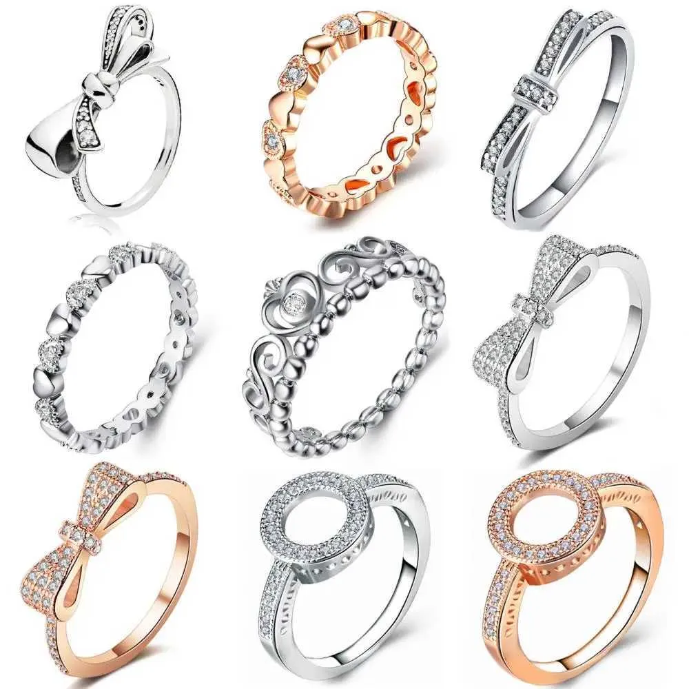 Bandringen zilveren metalen ring stapelbare liefde hart zirkoon ring dames bruiloft ring sieraden cadeau 2021 nieuwe Q240427
