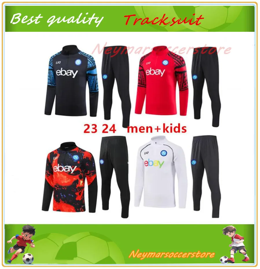 23/24 Napoli Tracksuit Soccer Jacket Football Kit 2024 2025 SSC Naples AE7 Men e crianças Treinamento Treining Squandal Squitude Jogging Zielinski Uniforme sobrevivência