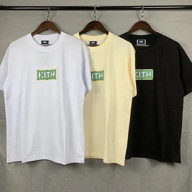 Summer Casual KITH FW Oversize Men Clothing KITH Green Backdrop Shopping Women T Shirt Tops Tees One Day Ship Out 240420