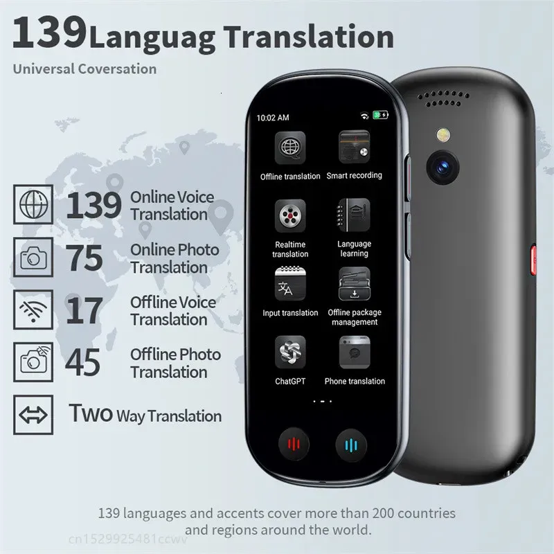 139 Sprachen Z9 tragbarer Smart Voice Translator Echtzeit Multilanguage Sprey Interactive Offline Geschäftsreisen 240424