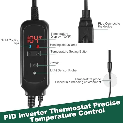 Inch Reptile Heat Lamp Fixture with Dimming Thermostat Safe, Reliable Heating for Reptiles! Shop Now!
