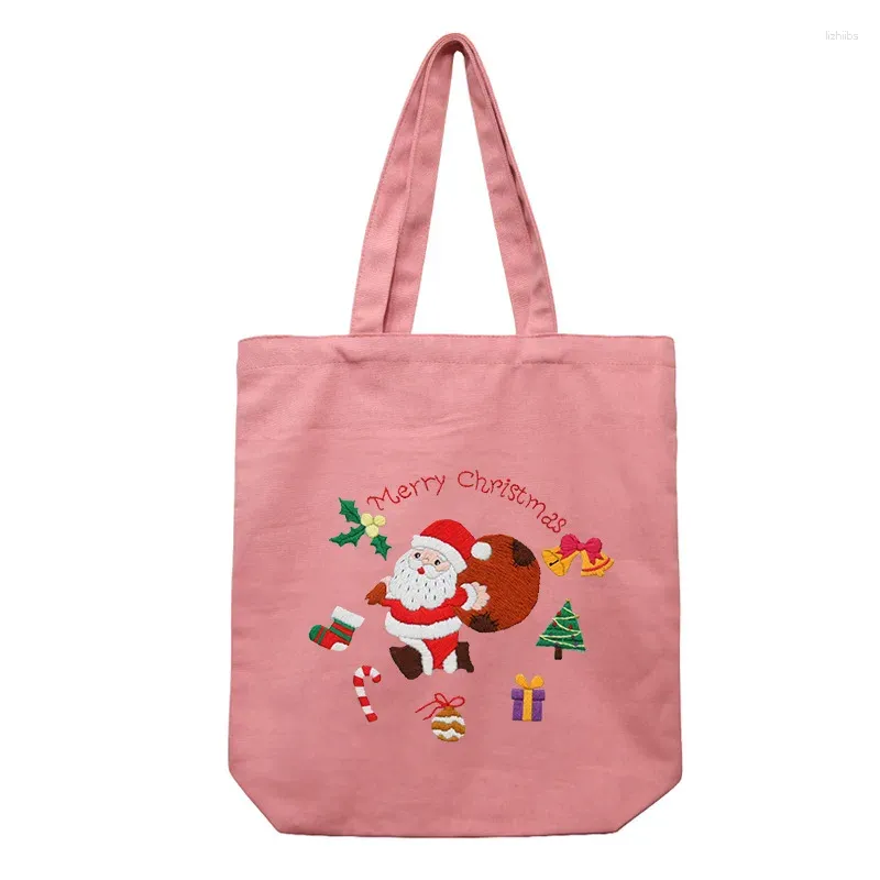 Storage Bags 2PCS Christmas Embroidery Mouth Gold Bag Diy Suzhou Single-Shoulder Handbag Three-Dimensional Lu Flower