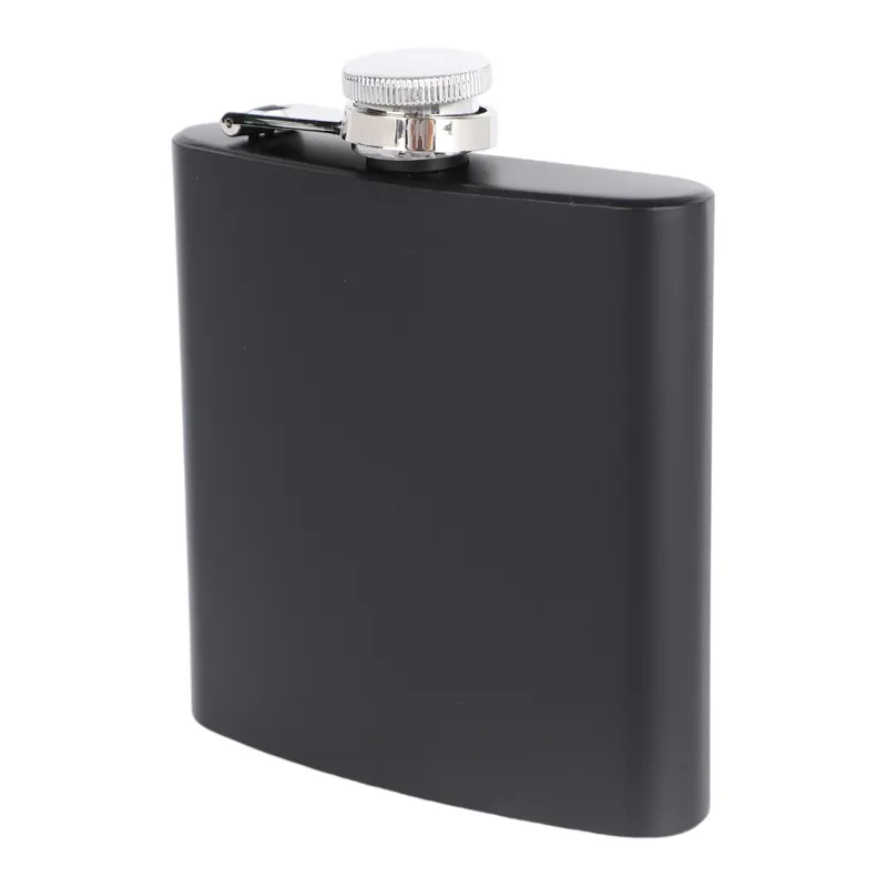 6oz Portable Pocket Stainless Steel Hip Flask Flagon Matte Black Whiskey Wine Pot Drinker Alcohol Bottle Travel Tour Drinkware JY1161