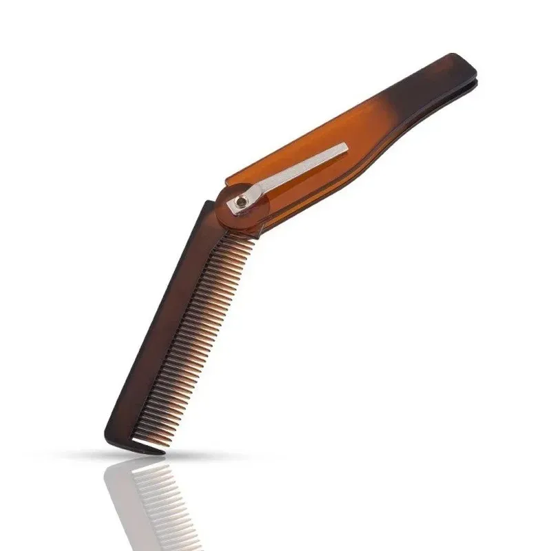 2024 Hot foldble comb folding fickklipp hår mustasch skägg kamera mode män kvinnor handgjorda massage hårborste för fickhårborste