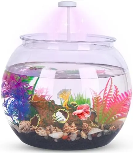 1 Gallon Octagonal Small Fish Tank Kit with LED Light, Plastic Aquarium  Starter Kit for Betta Fish from Dhgate Feeder - price 25.36