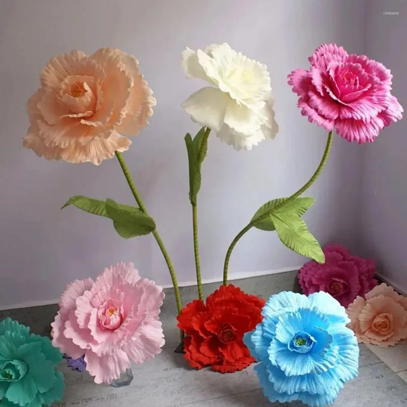 Fiori decorativi 30 cm Giant PE schiuma di rosa simulazione ramo di matrimonio decorazione da spalle decorazione peonia giardino da parete citato per festa
