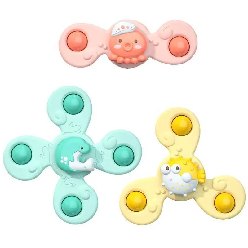 Baby Bath Toys 1pcs Montessori Baby Bath Toys for Boy Enfants Bathing Sucker Spinner Aspirner Tup Tust Kids Gifts Funny Child Rattles Teether