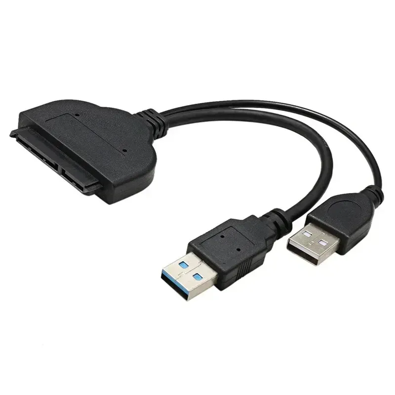 Nowy kabel USB SATA USB 3.0 do SATA 3 Adapter Kable komputerowe Złącza Złącza USB SATA Adapter Obsługa Kabel 2,5 cala SSD HDD Dysk twardy- dla USB 3.0 do SATA 3 Adapter