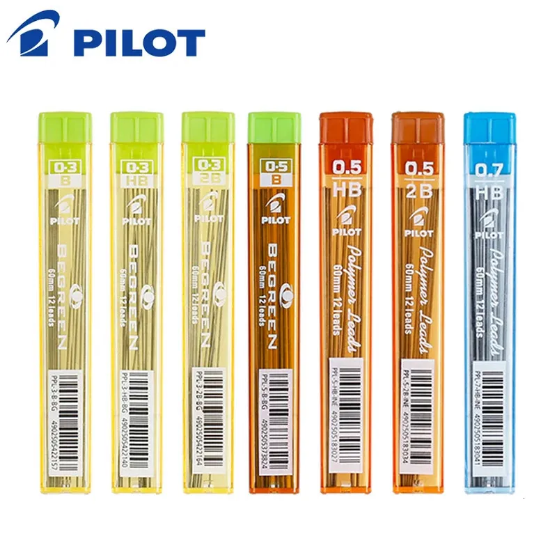 8pcs PILOT Polymer Lead Mechanical Pencil Refills 0.3 mm/0.5 mm/0.7 mm 60mm 2B/HB PPL-3/5/7 240416